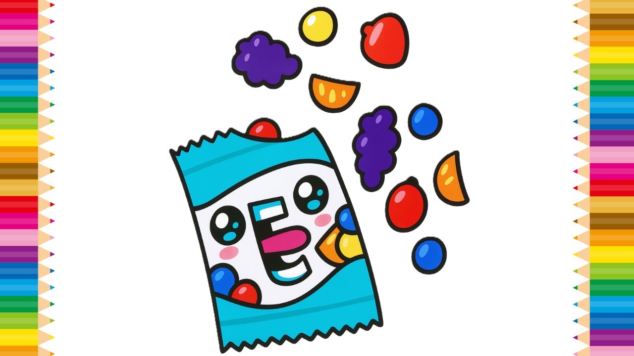 How to Draw Funny Fruit Snacks | Kawaii Candy Packets Step-by-Step