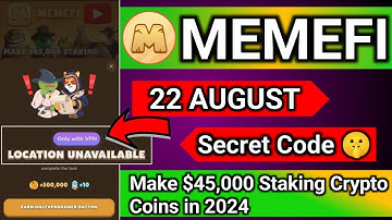 Make $45,000 Staking Crypto Coins in 2024 I Memefi Code Today | MemeGirls | Memefi daily combo