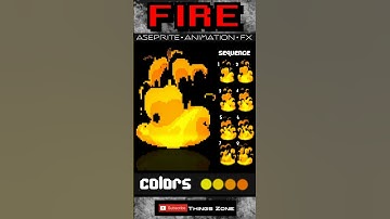 Pixel Art: Pro FIRE Effect! (Animation + Sprite Sheet) #pixelart #aseprite #animation