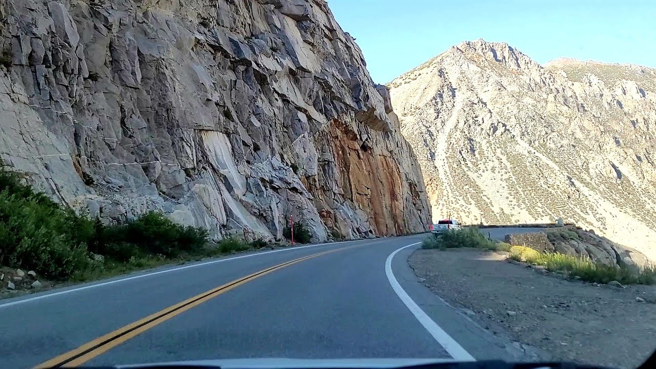 Scenic but dangerous drive along Highway 120 Tioga Pass from Yosemite