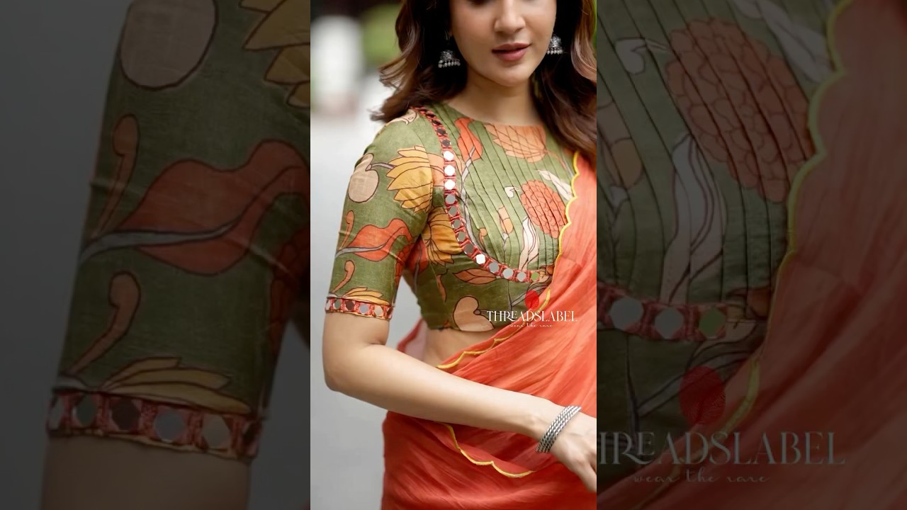 Threadslabel designer sarees with stitched blouse #saree #blouse
