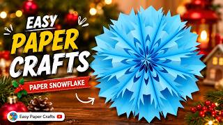 How to Make a 3D Paper Snowflakes ✂️ Easy Paper Cutting Design Crafts Tutorial