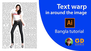 Text warp in around the image - Illustrator bangla tutorial