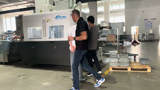 Four-head brush automatic deburring machine commissioning for US customer.
