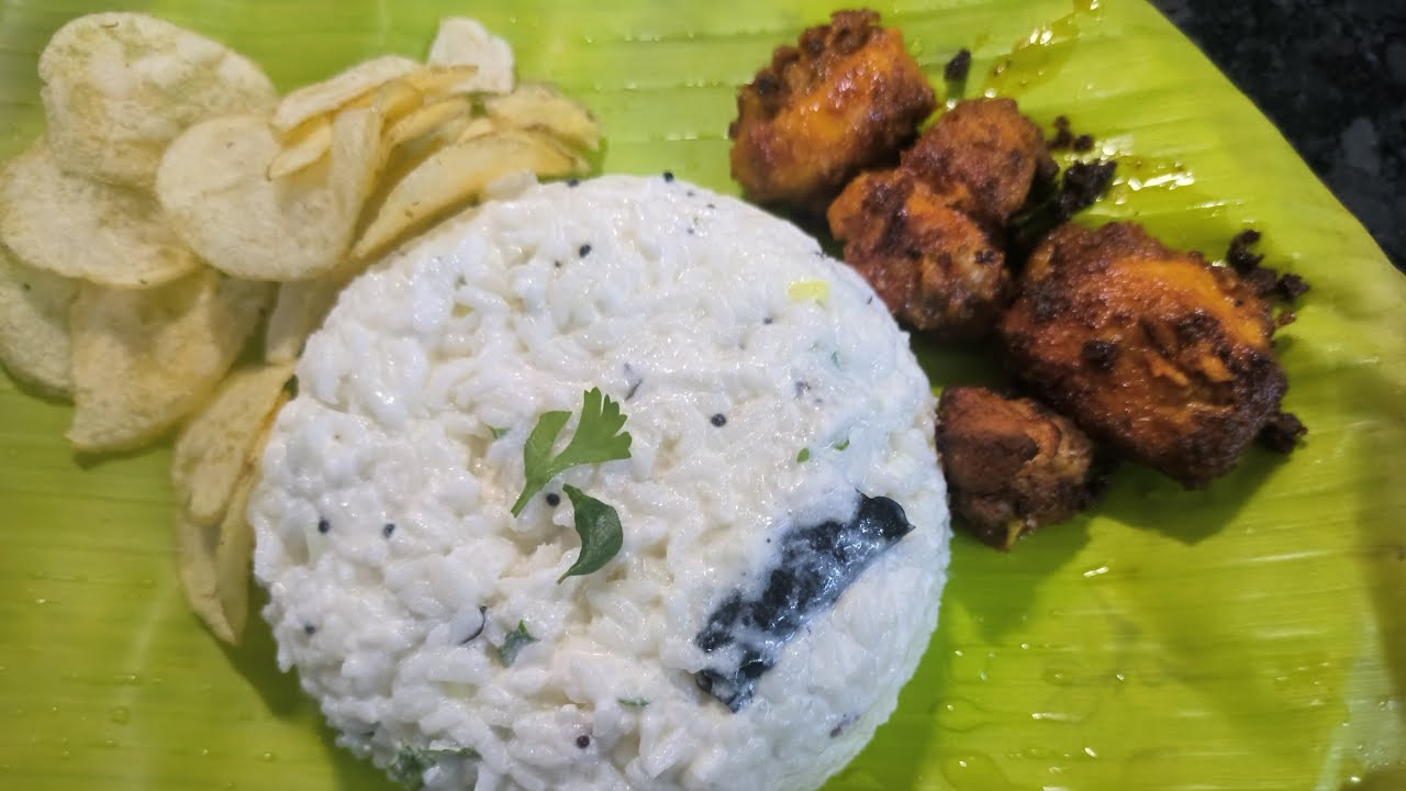 Curd rice with Chicken Fry from Beevi's Special 💕 - YouTube