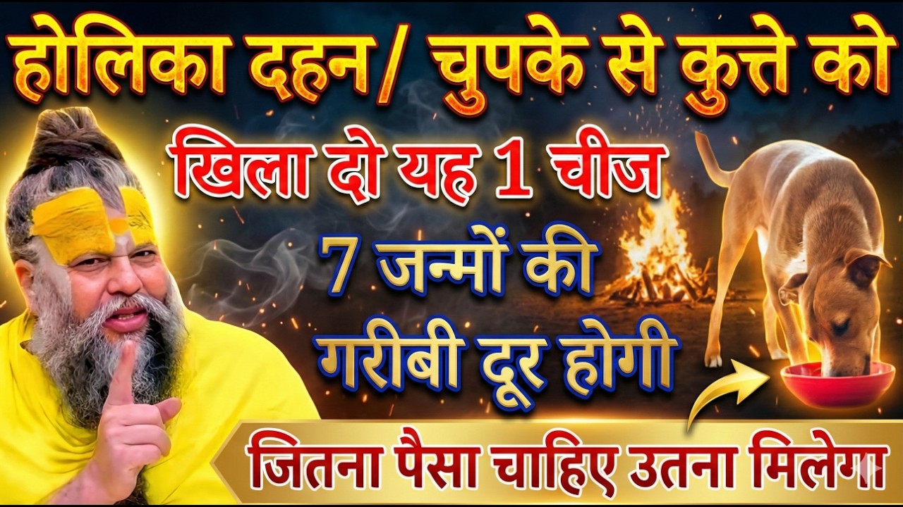 होलिका दहन के दिन चुपचाप कुत्ते को खिला दो यह एक चीज, आपकी 7 जन्मों की गरीबी दूर होगी#premanandji