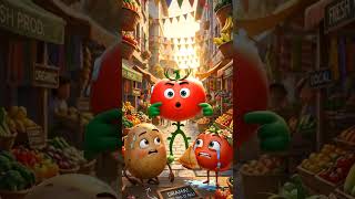 #Potato #Onion #Tomato #PixarStyle #CuteAnimation #FunnyVideo #VegetableCharacters #3DAnimation