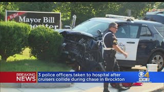 3 Police Officers Hospitalized After Cruisers Collision During Car Chase
