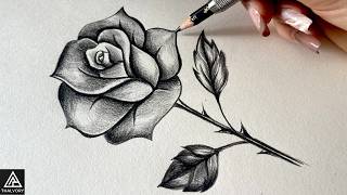 How to Draw a Realistic Rose 🌹 | Easy Pencil Drawing Tutorial for Beginners