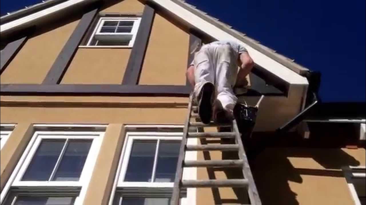 How to paint gables off a ladder YouTube