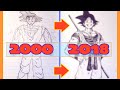 Redrawing OLD ART I Made As A KID! Drawing GOKU | Anime Manga Sketch