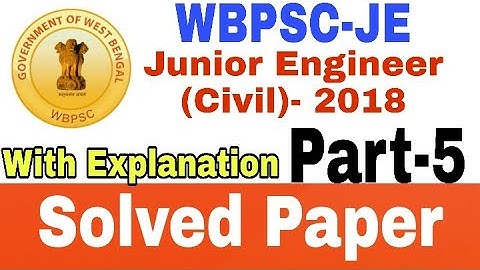wbpsc junior engineer civil previous year question papers I Part-5 I (Hindi)