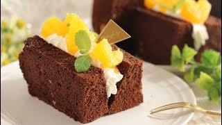 濃厚チョコシフォンのフルーツサンド Chocolate chiffon Fruit Sandwich｜HidaMari Cooking