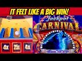 IT FELT LIKE A BIG WIN! JACKPOT CARNIVAL TIMBER WOLF