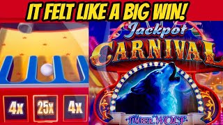 IT FELT LIKE A BIG WIN! JACKPOT CARNIVAL TIMBER WOLF
