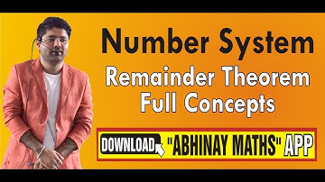 NUMBER SYSTEM REMAINDER THEOREM FOR SSC CGL MAINS BY ABHINAY SHARMA