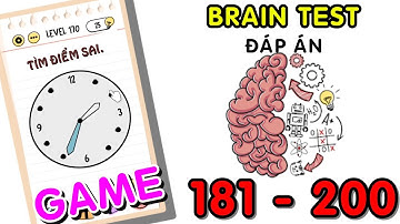 Đáp án Brain test Tricky puzzle level 181 - 200 (updated new) trả lời Brain test tiếng việt