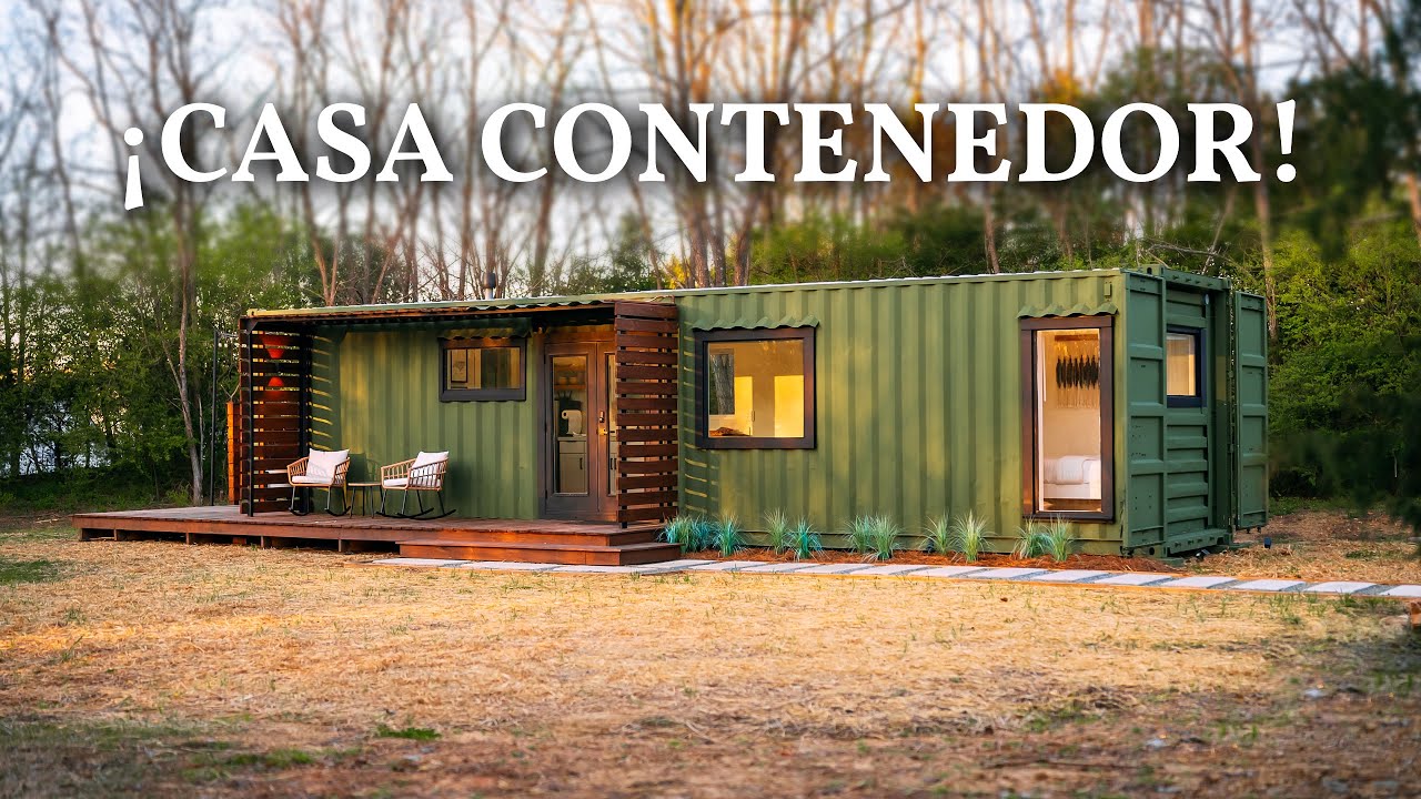 Dento de una CASA CONTENEDOR *económica* ¡Recorrido completo!