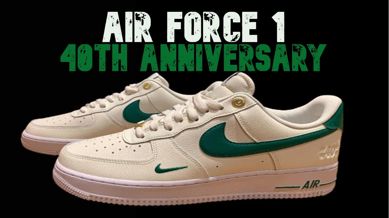 Nike Air Force 1 '07 40th anniversary sneakers in sail white and malachite  green