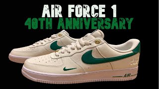 Nike Air Force 1 |DQ7658-101| 40th Anniversary “Sail Malachite” on foot.
