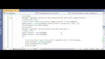 Lesson 8 C# For Loop & FileStream.