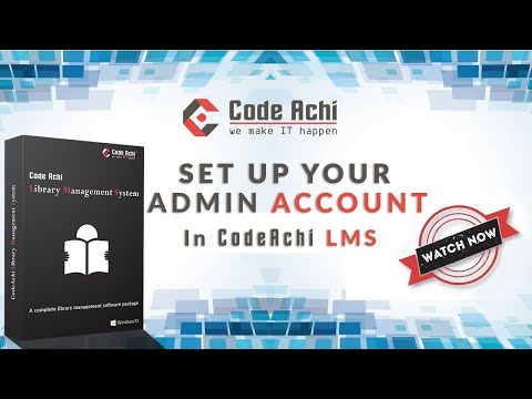 CodeAchi LMS Setup admin account and Library details