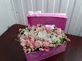 Коробка с цветами-своими руками. A box of flowers-their own hands.