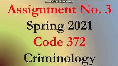 AIOU Code 372 Solved Asignment No.3 Spring 2021 || Subject: Criminology || Level: FA/ I.Com