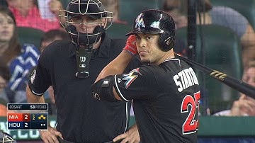 MIA@HOU: Stanton clears the bases with a double