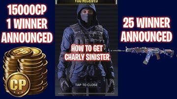 HOW TO GET FREE CHARLY SINISTER CHARACTER WINNERS OF 15K CP AND LEGENDARY GUNS RESULT CODM S8 720p