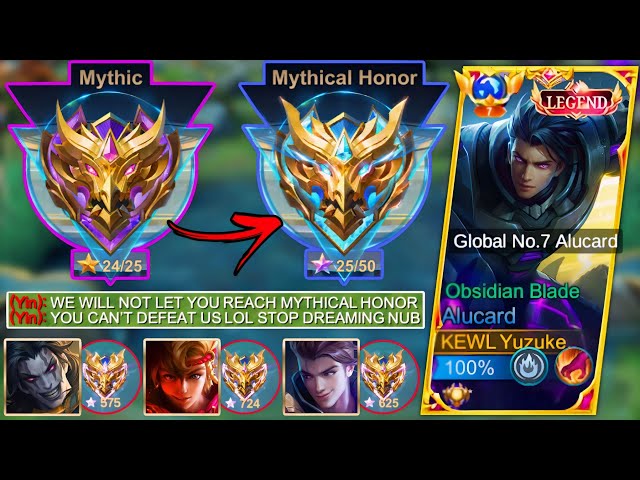 MY LAST ALUCARD MATCH BEFORE MYTHICAL HONOR + I MET GLOBAL 1 YIN u0026 4 IMMORTAL PRO PLAYERS! ☠️ class=