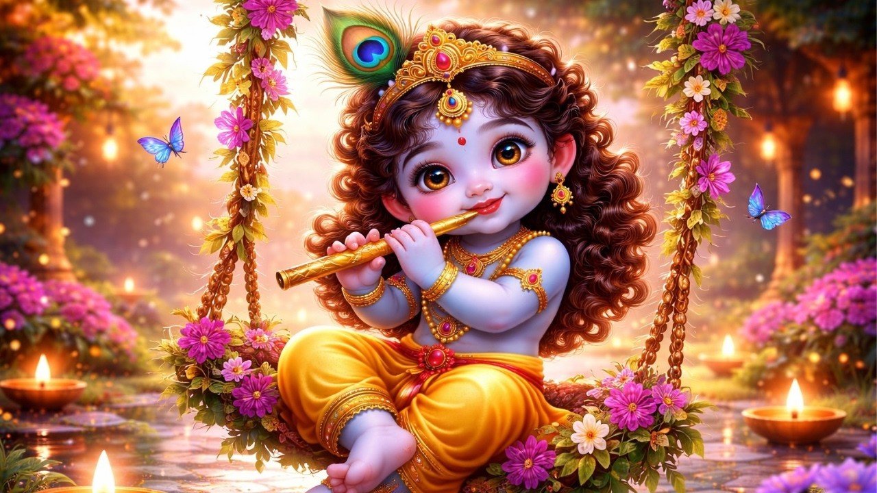 Shree Krishna Govinda Hare Murare 🙏 | Little Krishna Bhajan | Peaceful Devotional Song