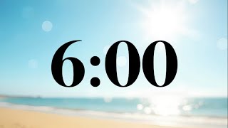 6 Minute Timer | Beach & Ocean Background | Chill Lofi Music | For Focus, Presentations, Classrooms