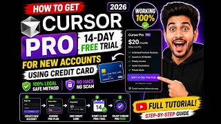 How to Get Cursor Pro 14-DAY FREE Trial For New Accounts Using Credit Card in 2026 Full Tutorial