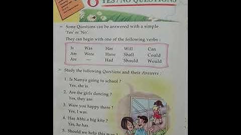 Class 2 English Grammar And Composition Chapter 8 Yes/ No Question (Page 44)