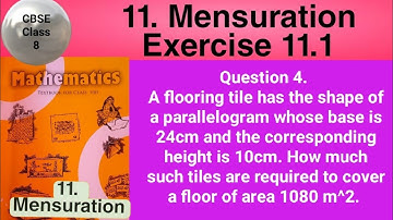 A flooring tile has the shape of a parallelogram whose base is 24cm and the corresponding height is