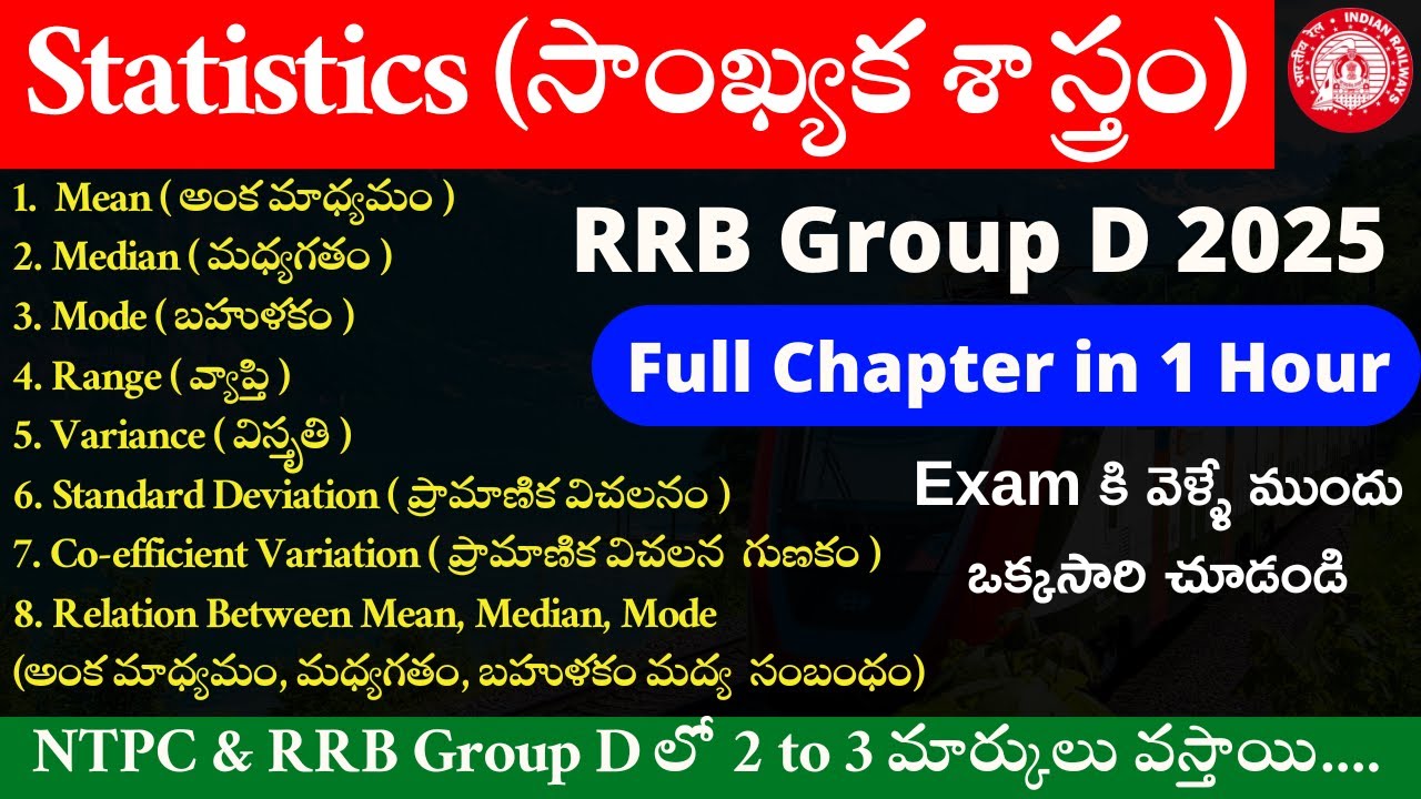 RRB Group D 2025 Statistics full chapter