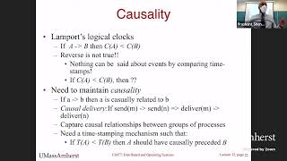 UMass CS677 - Spring 22-  Lecture 13 - Vector Clocks and Distributed Snapshots