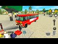 Indian Sleeper Bus Simulator - Red Bus With Luggage On Roof Gameplay