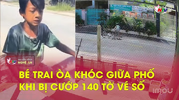 Bé trai òa khóc giữa phố khi bị cướp 140 tờ vé số