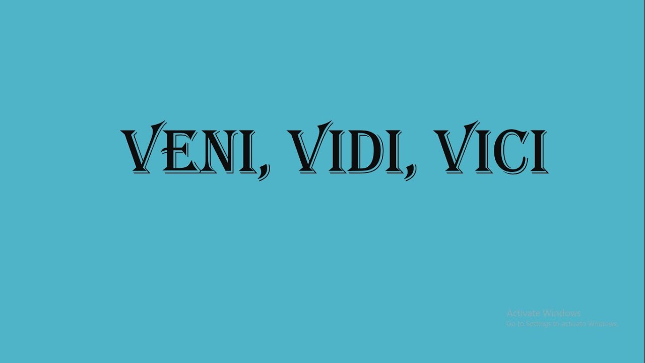 نقطة بين قوسين - Veni, vidi, vici وتقرأ : فيني فيدي فيتشي وهي عبارة  لاتينية شهيرة معناها أتيت، رأيت، غزوت أطلقها الإمبراطور يوليوس قيصر في  إحدى حروبه الشهيرة سنة 47 ق، م،