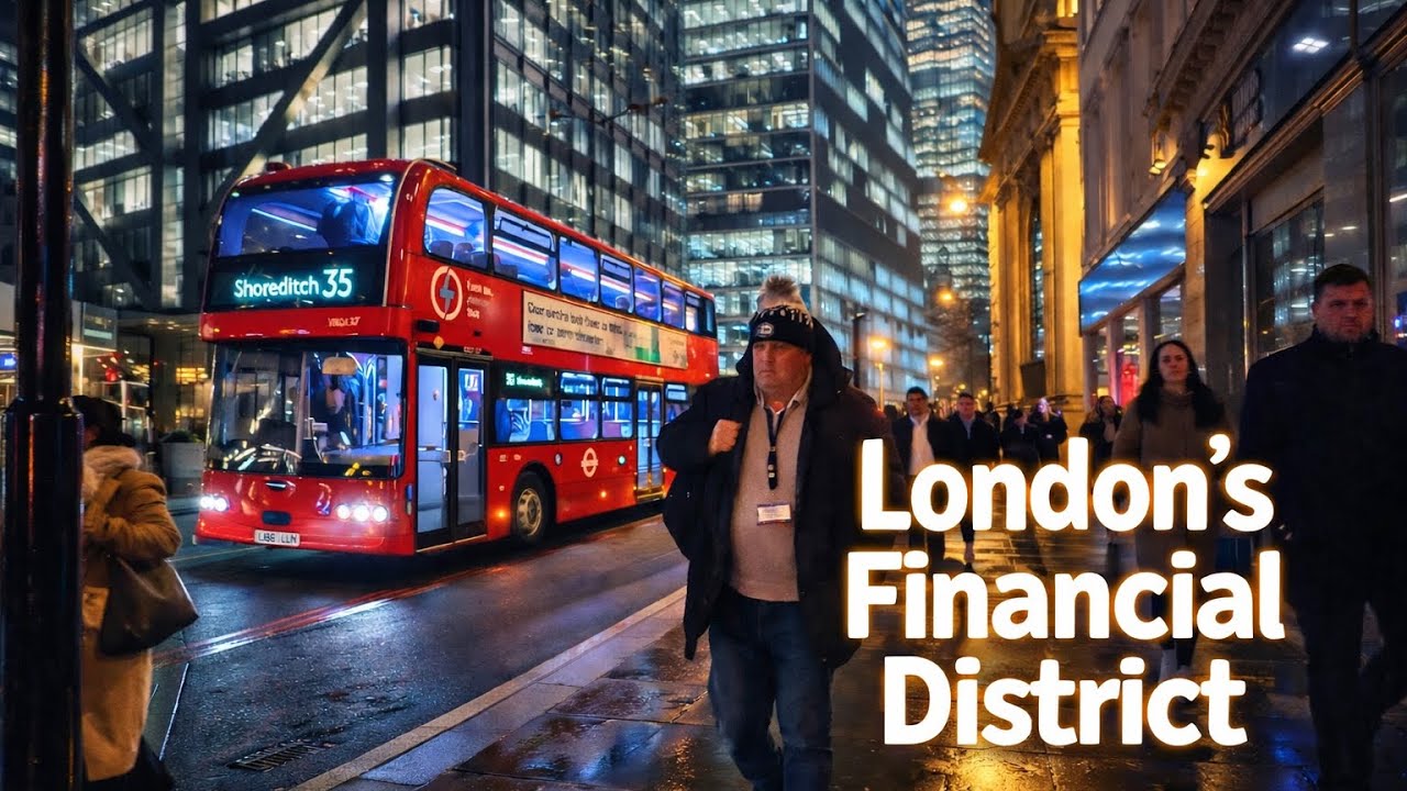 Winter Evening in London | Walking from Liverpool Street Station to Bank via Broadgate Circle | 2026