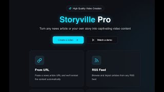 Turn any news article or your own story into captivating video content | Storyville Pro