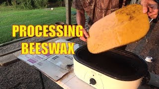 Melting and Processing Beeswax from Bee Hive Comb.  #beekeeping #beeswax