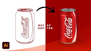 Information ADOBE ILLUSTRATOR TUTORIAL - Create a vector of CocaCola cans (HD Quality) Update