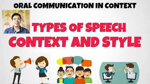 TYPES OF SPEECH CONTEXT AND STYLE | Oral Communication in Context