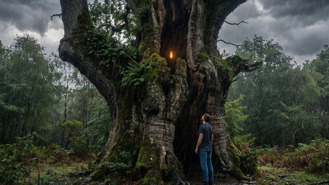 Building a House in the Forest - This Man Built a Mini House Inside a Tree Trunk by Himself