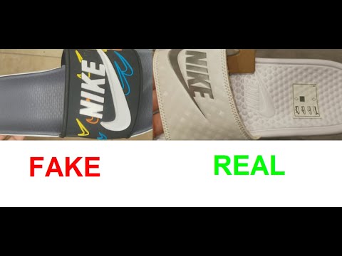 Real vs Fake Nike slides. How to spot 