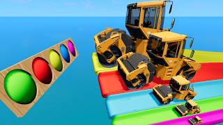 Small to Giant Road Roller vs Slide with Portal Trap - BeamNG #104 screenshot 3