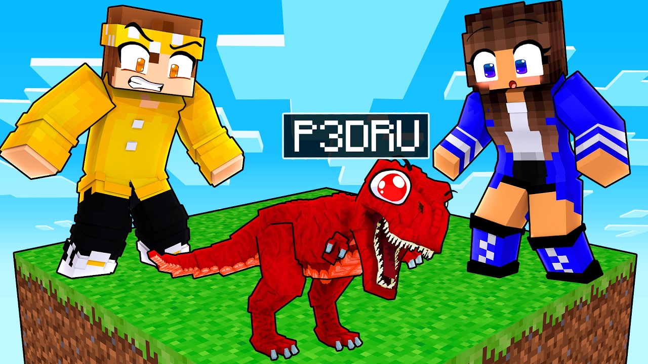 Fingi ser um BEBÊ DINOSSAURO em um CHUNK no Minecraft